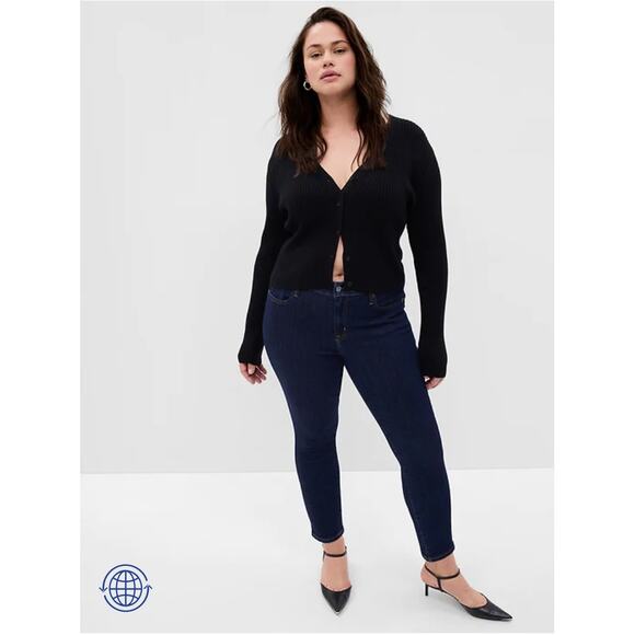 GAP NWT Mid Rise True Skinny Jeans with Dark Wash Washwell // 31 Long - Picture 1 of 9